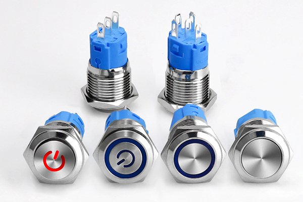 {19mm 帶燈金屬按鈕開關(guān) width=